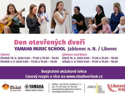 Den otevřených dveří, zápis do hudebních kurzů Yam – Oříšek - Hudební škola Yamaha