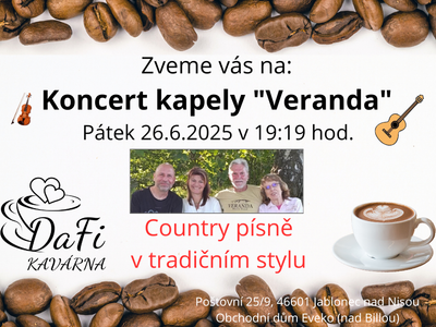 Koncert kapely "Veranda" – Kavárna DaFi, dětský koutek