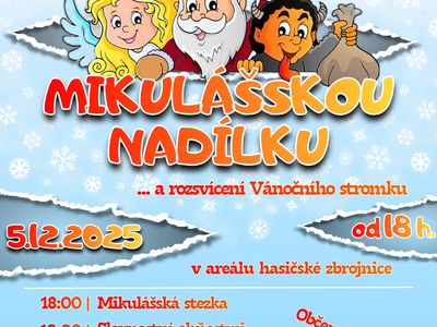 Mikulášská nadílka a rozsvícení Vánočního stromku –