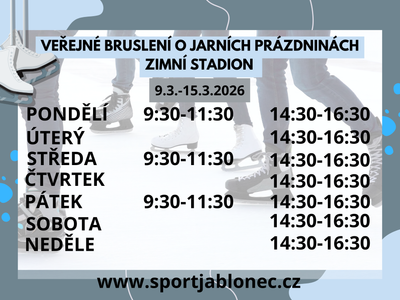 Veřejné bruslení o jarních prázdninách – Zimní stadion
