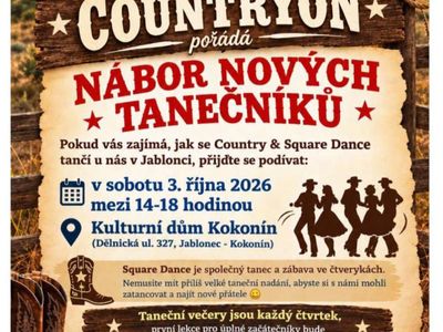 Countryon - Nábor nových tanečníků 2026 – Kulturní dům Kokonín