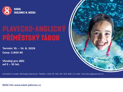 Příměstský tábor plavecko-anglický – Sokolovna