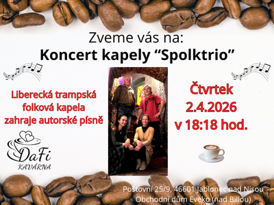 Koncert kapely "Spolktrio" – Kavárna DaFi, dětský koutek