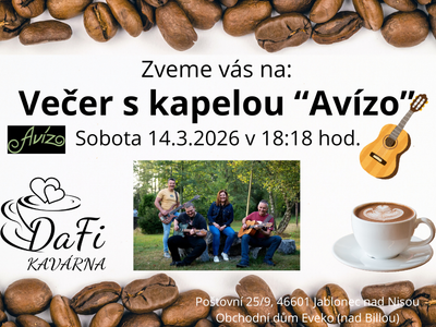 Večer s kapelou "Avízo" – Kavárna DaFi, dětský koutek
