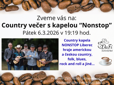 Country večer s kapelou "Nonstop" – Kavárna DaFi, dětský koutek