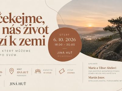 Beseda: Nečekejme, než nás život srazí k zemi – JINÁ HUŤ a Kavárna cHuť